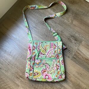 Vera Bradley Paisley Crossbody Bag - Green and Pink
